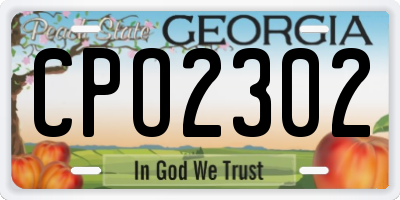 GA license plate CPO2302