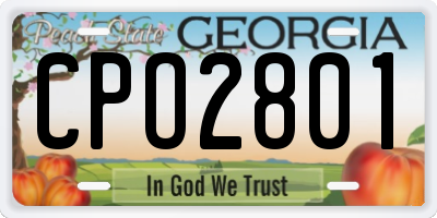 GA license plate CPO2801