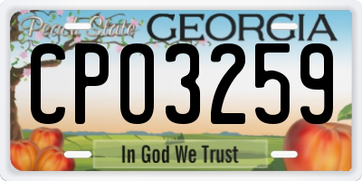 GA license plate CPO3259