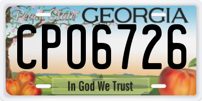 GA license plate CPO6726