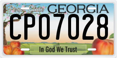 GA license plate CPO7028