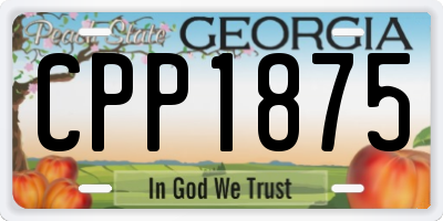 GA license plate CPP1875