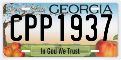 GA license plate CPP1937