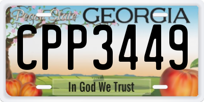 GA license plate CPP3449