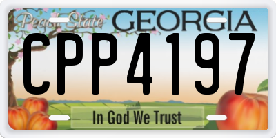 GA license plate CPP4197
