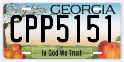 GA license plate CPP5151