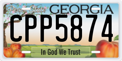 GA license plate CPP5874