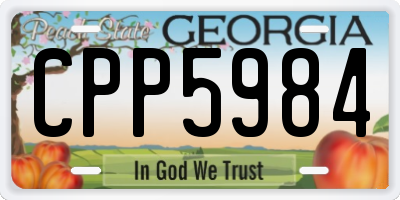 GA license plate CPP5984