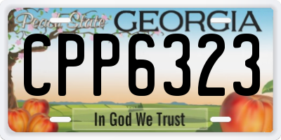 GA license plate CPP6323