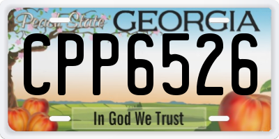 GA license plate CPP6526