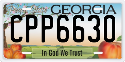 GA license plate CPP6630