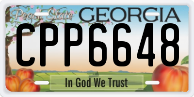 GA license plate CPP6648