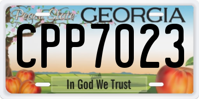 GA license plate CPP7023