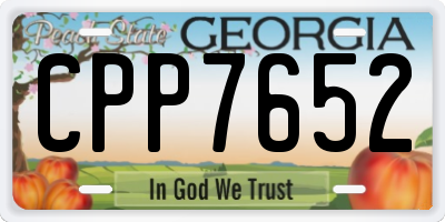 GA license plate CPP7652