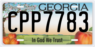 GA license plate CPP7783