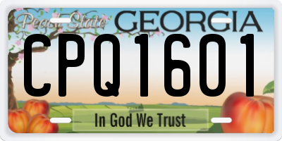 GA license plate CPQ1601