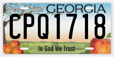 GA license plate CPQ1718