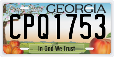 GA license plate CPQ1753