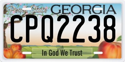 GA license plate CPQ2238