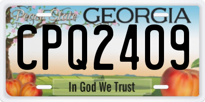 GA license plate CPQ2409