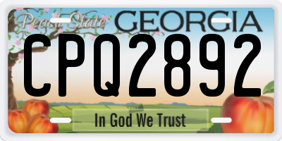 GA license plate CPQ2892