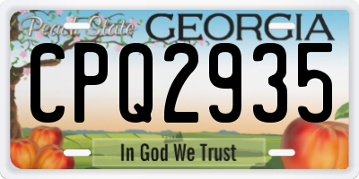 GA license plate CPQ2935