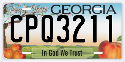 GA license plate CPQ3211