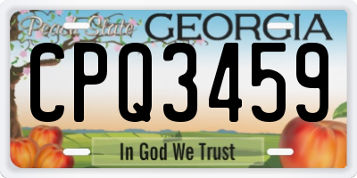 GA license plate CPQ3459