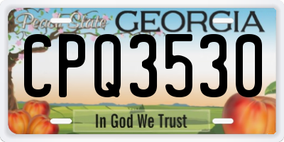 GA license plate CPQ3530