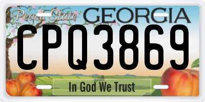 GA license plate CPQ3869