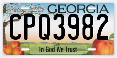 GA license plate CPQ3982