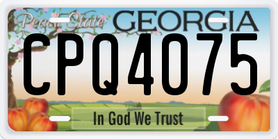 GA license plate CPQ4075