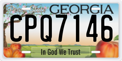 GA license plate CPQ7146