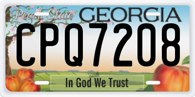 GA license plate CPQ7208