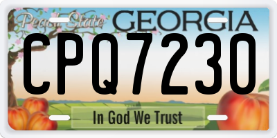 GA license plate CPQ7230