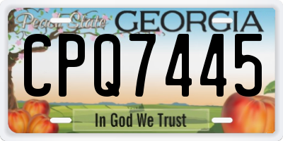 GA license plate CPQ7445
