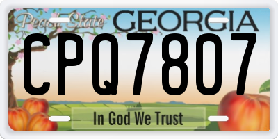 GA license plate CPQ7807