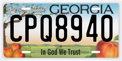 GA license plate CPQ8940