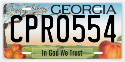 GA license plate CPR0554