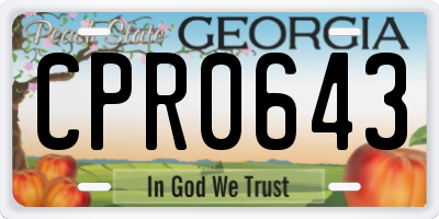 GA license plate CPR0643