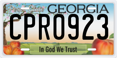 GA license plate CPR0923