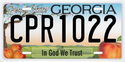 GA license plate CPR1022