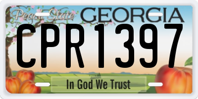 GA license plate CPR1397