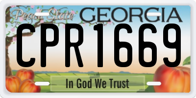 GA license plate CPR1669