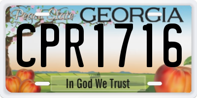 GA license plate CPR1716