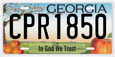 GA license plate CPR1850