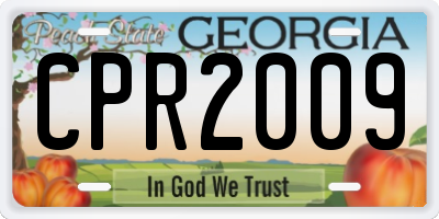 GA license plate CPR2009