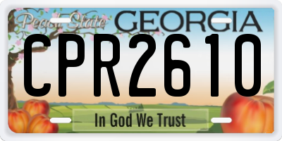 GA license plate CPR2610