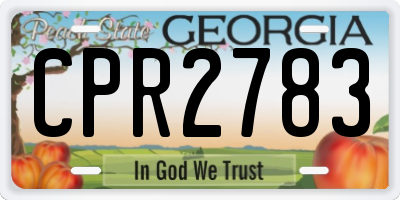 GA license plate CPR2783