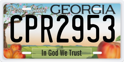 GA license plate CPR2953